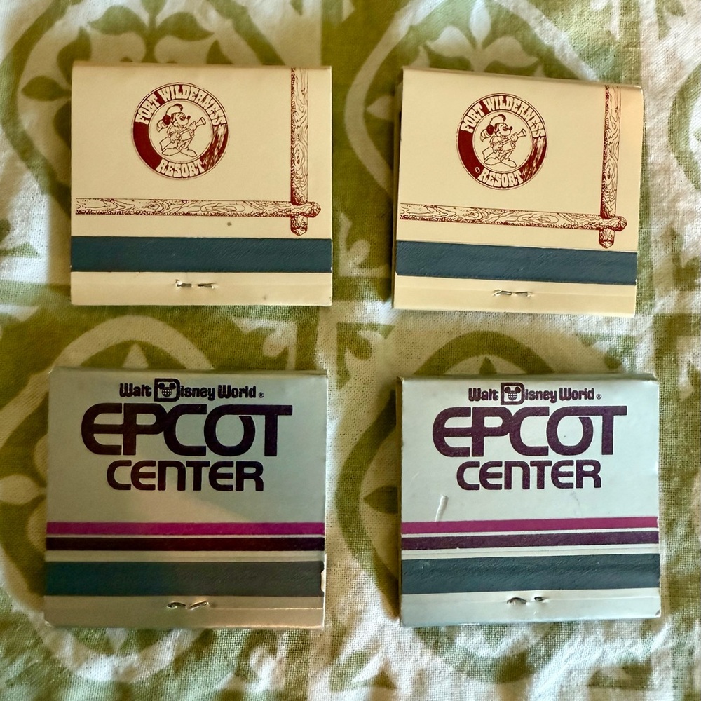 Disney Fort Wilderness and EPCOT Matchbooks - Cream and Blue